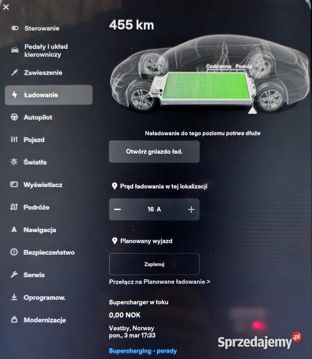 TESLA S 75D DARMOWE ŁADOWANIE SC01 Mielec