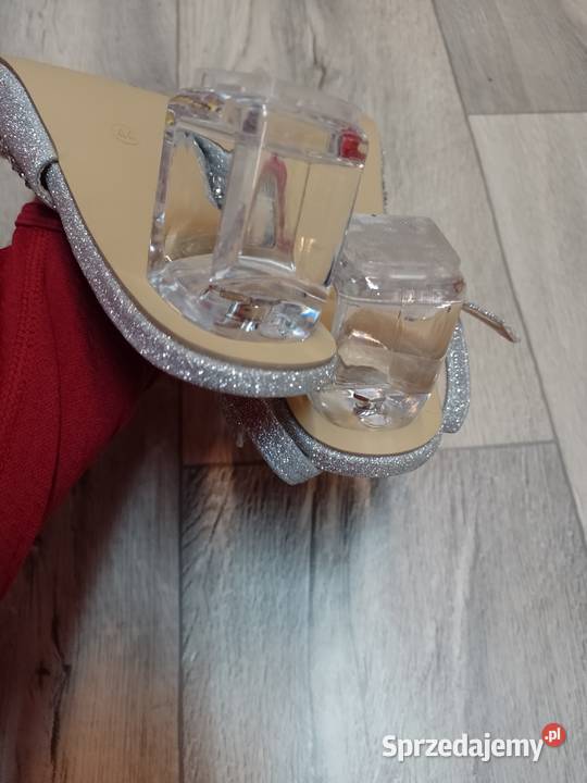 4344 Srebrne bogato zdobione czółenka wieczorowe Czółenka Kraków