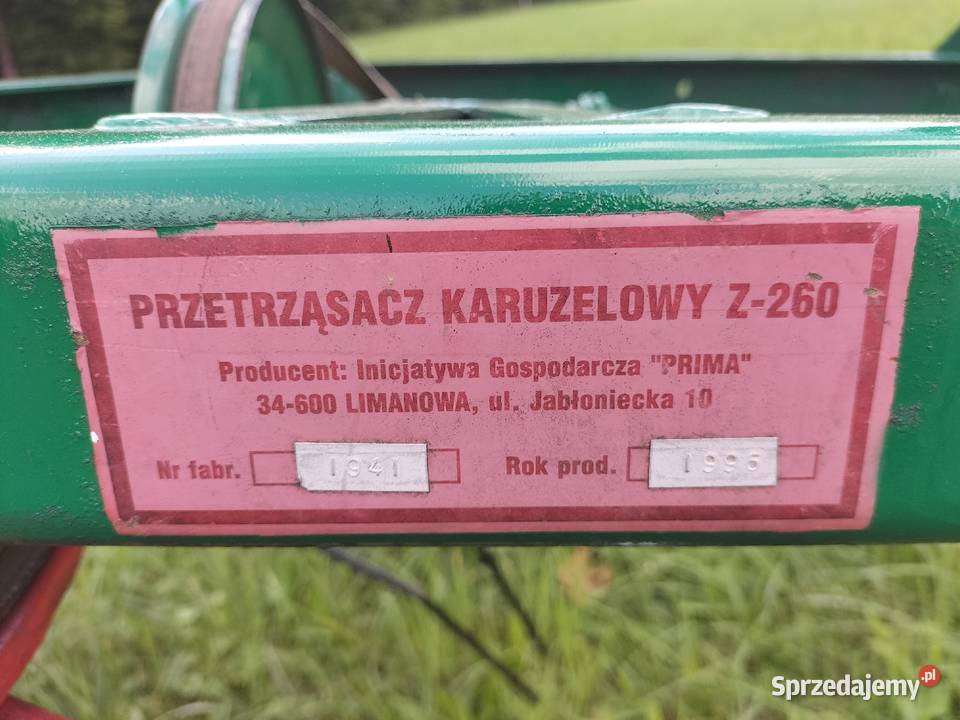 Przetrząsacz karuzelowy pająk z260 Zgrabiarki i przetrząsacze