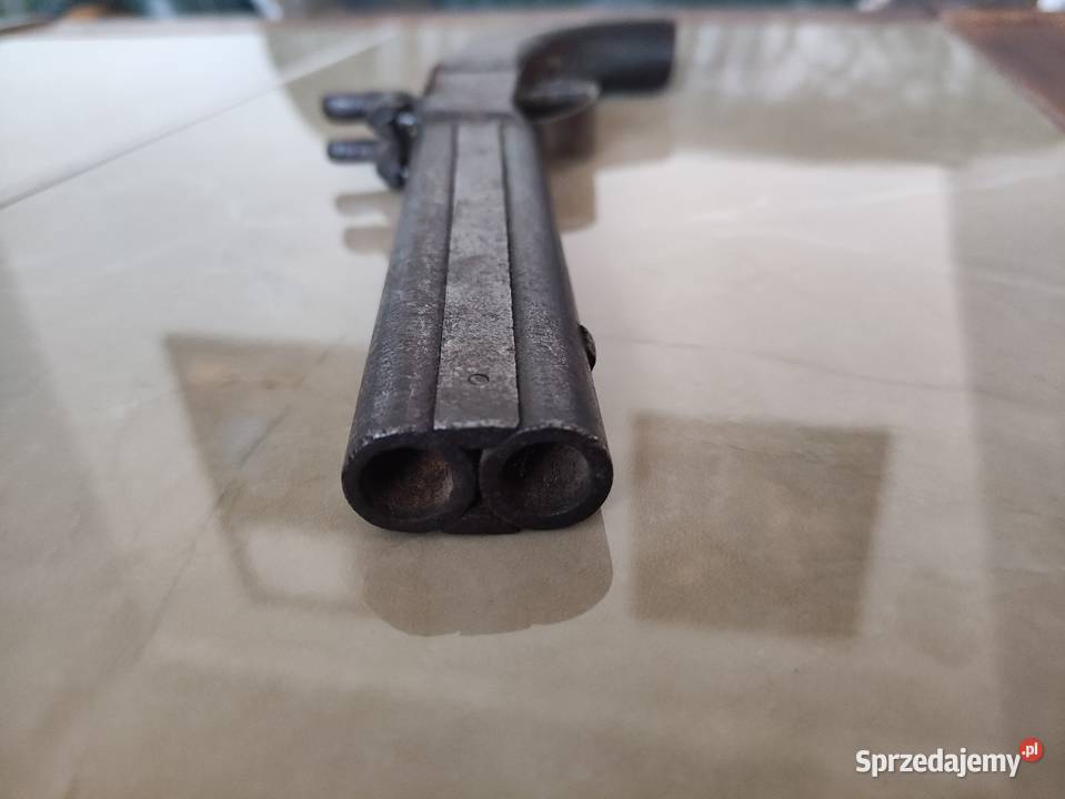 Podróżny Pistolet Kapiszonowy XIX w Dwulufowy Janów Lubelski