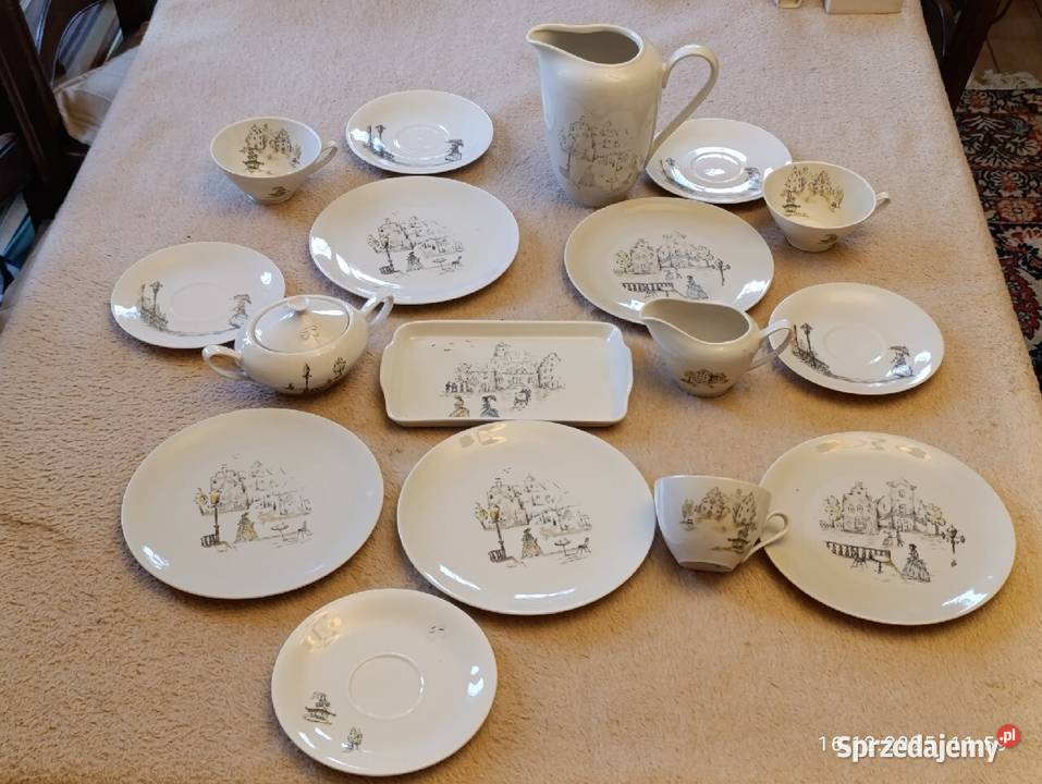 Zestaw porcelany Rheinfalz Montmartre sygnowany Białystok