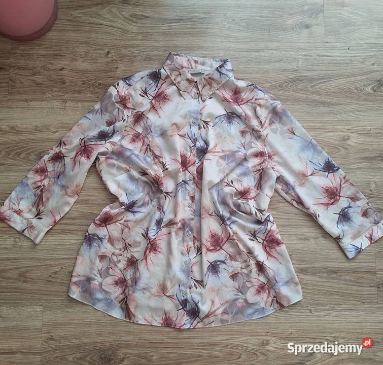 Piękna pudrowa wiosenna koszula w kwiaty 50 plus Rozmiar 50 małopolskie Kraków
