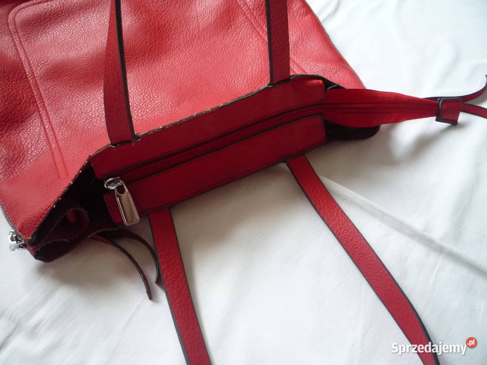Czerwona torebka Pojemna Duża Mieści format A4 Szczecin sprzedam