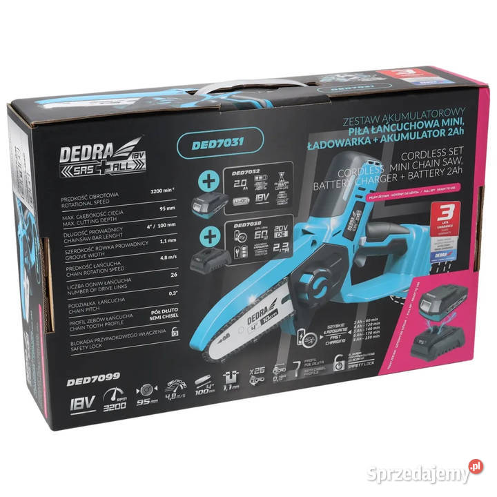 ZESTAW NARZĘDZI AKUMULATOROWYCH 18V DEDRA SASALL Piły wielkopolskie Opalenica