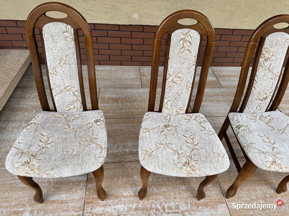 Krzesła stylowe gięte nogi Ludwikowe do stołu Sulbiny sprzedam