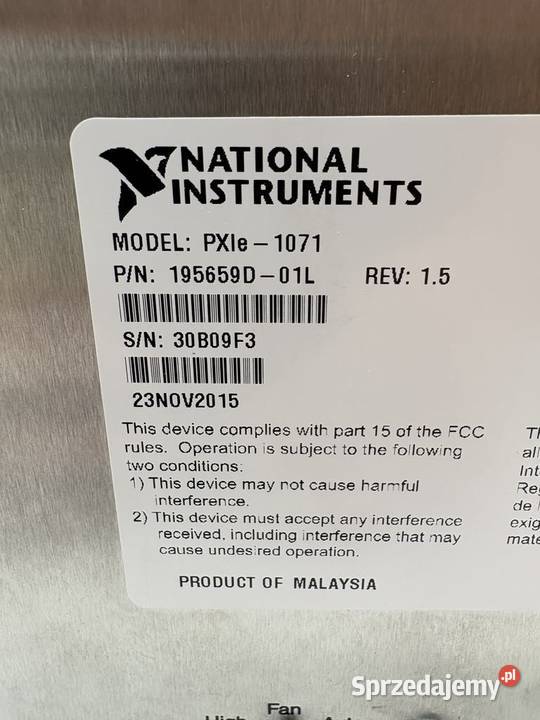 National Instruments PXIe1071 195659D01L Chasis Warszawa