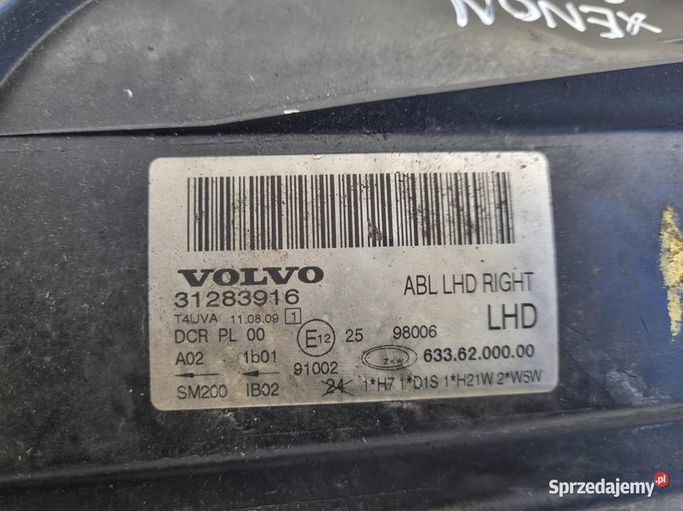 LAMPA PRAWA Volvo S80 II V70 III XC70 II osobowe lubelskie Rudka