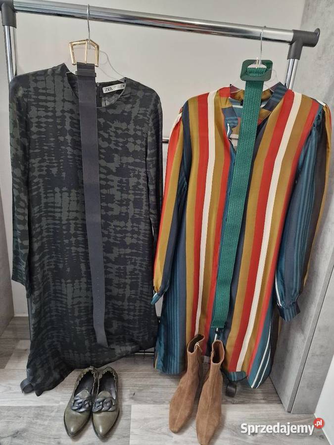 Sukienka Zara Zielono czarna Xs S śląskie Żywiec