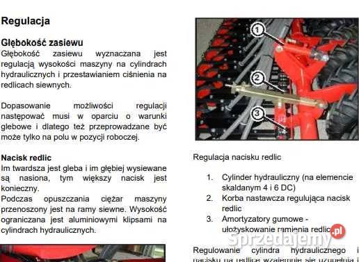 Instrukcja obsługi HORSCH Pronto 36 DC łódzkie sprzedam