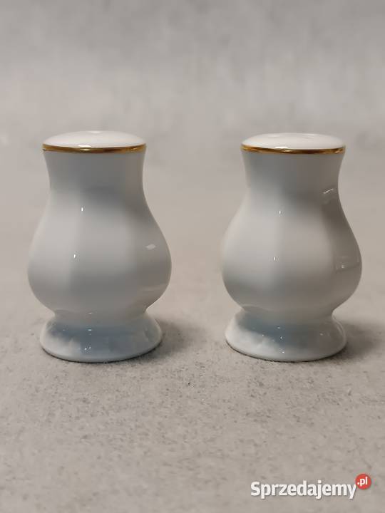 Przyprawniki Pieprz i Sól Biała Porcelana Antyki, Sztuka, Kolekcje podlaskie Augustów