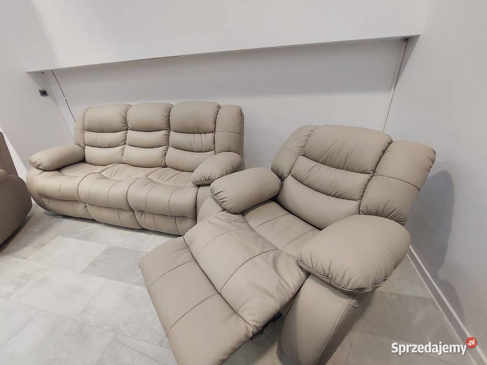 Regis II sofa 3 osobowa i dwa fotele z relaksami OD RĘKI