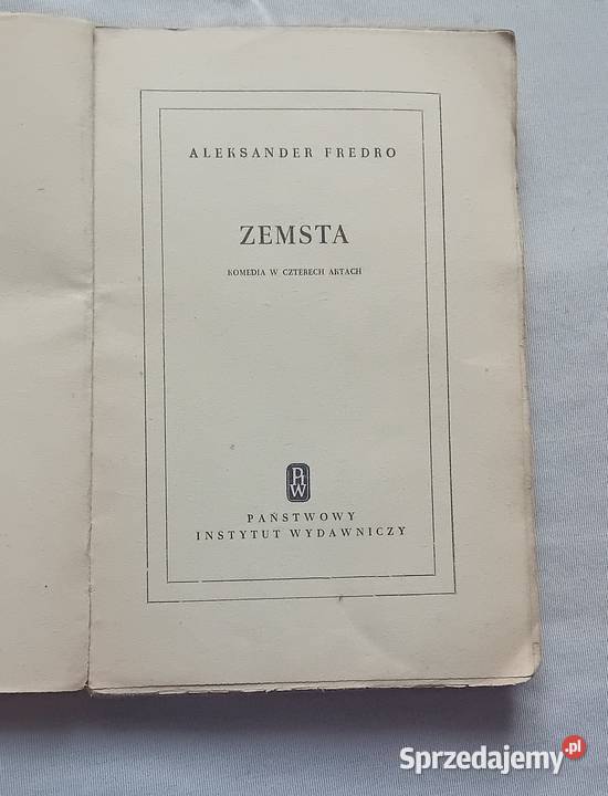Aleksander Fredro Zemsta PIW 1953 r Wydpowojenne Koźminek