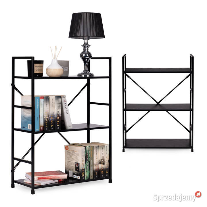 Regał drewniany metalowa rama szeroki LOFT 3 Smogorzów