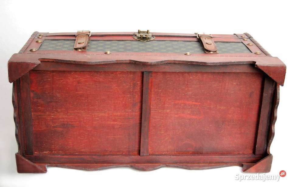 Duży kufer skrzynia drewniana vintage kolonialny Lublin