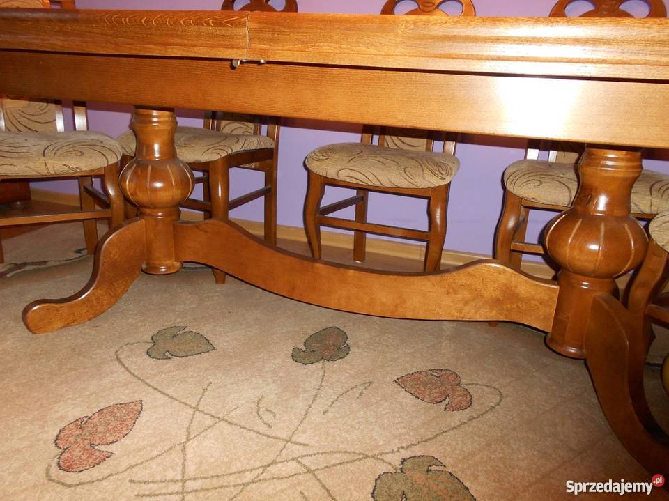 stół i krzesłami roczny stan ideał 100cm Lubin