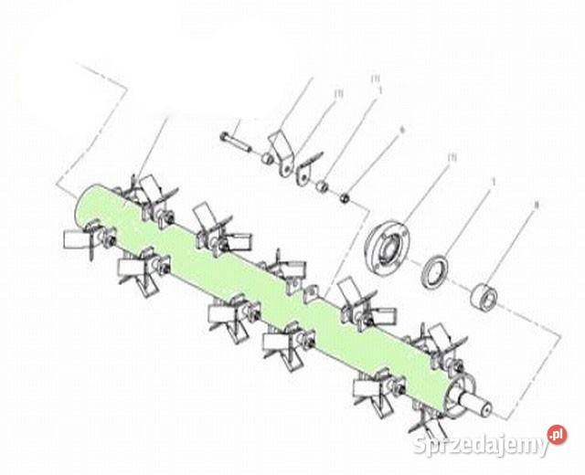 Wał główny oś noży kosiarki bijakowej EFG135 Tajęcina