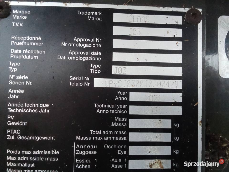 PRASA CLAAS ROLAND 540 RC 2021 r na części Rudno