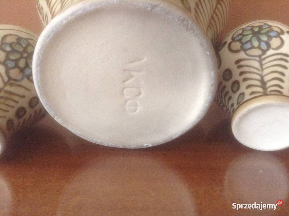 Rękodzieło zestaw ceramiczny dzban z 6 kubkami sprzedam
