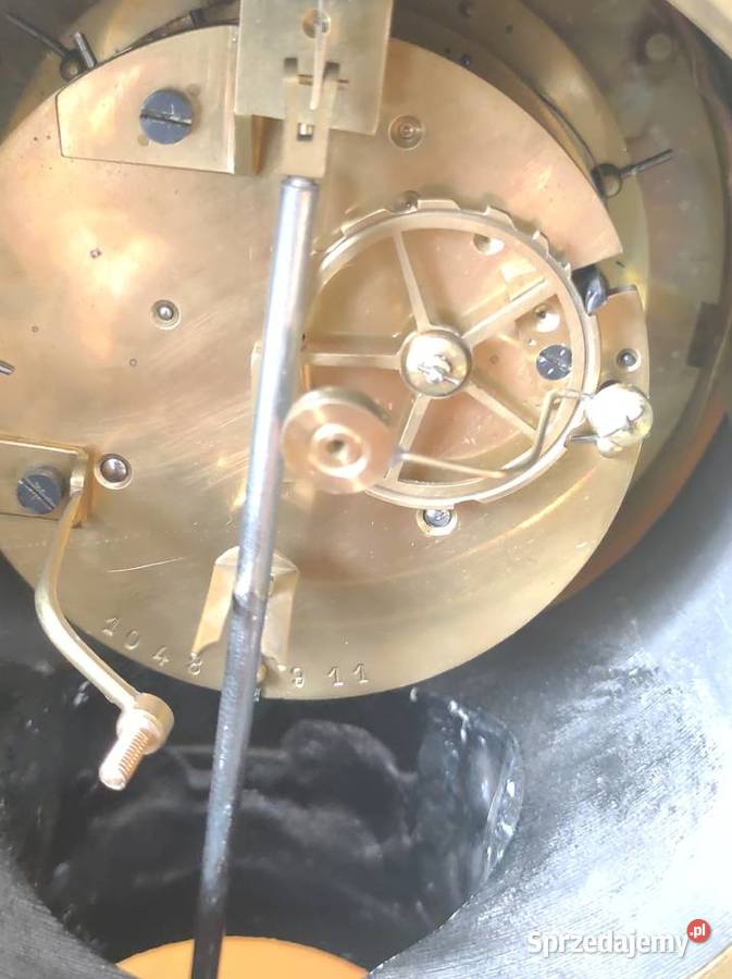 zegar marmuroewy z francji z kaladabrami Fałków