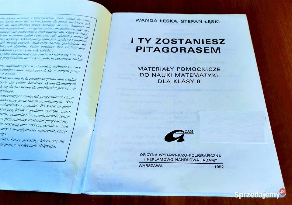 I Ty zostaniesz Pitagorasem Materiały pomocnicze Rok wydania 1992 Gdańsk