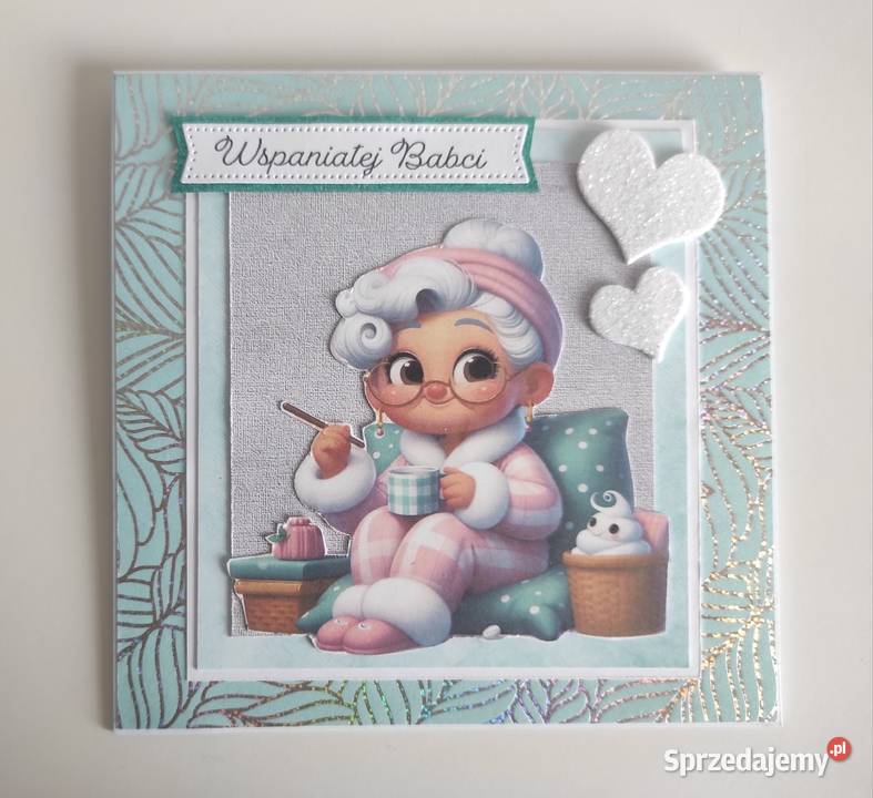 Kartka ręcznie robiona na Dzień Babci 4 Łódź