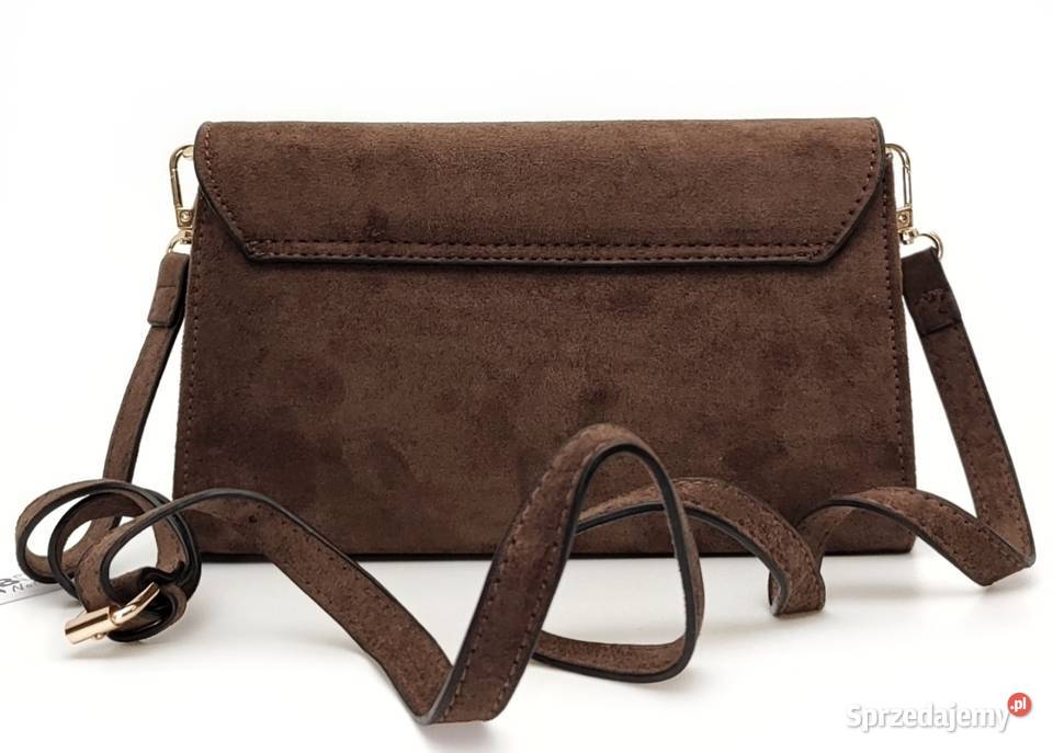 Torebka Kopertówka Listonoszka 2w1 Zamszowa Warszawa