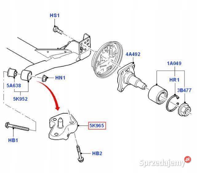 UCHWYT WSPORNIK WAHACZA PRAWY FORD FIESTA FUSION