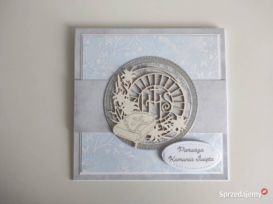 Kartka ręcznie robiona na Komunię Świętą Łódź