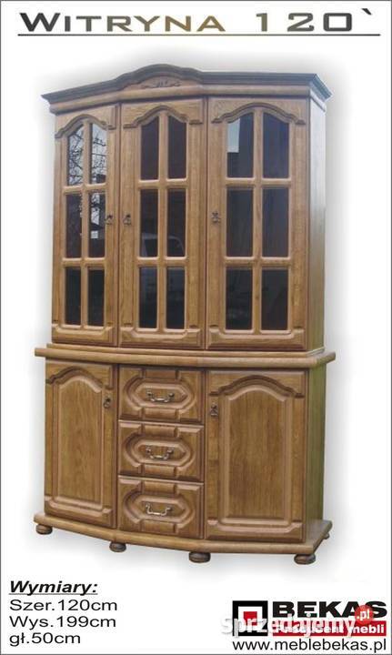 Stylowa Witryna 120 Dąb Orzech Ciemny Włoski 50cm małopolskie Tarnów
