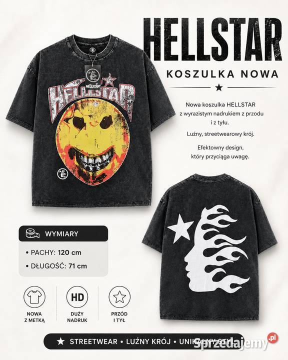 Koszulka HELLSTAR z metką XL czarna NOWA