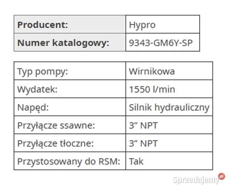 Pompa Wirnikowa Hypro 9343GM6YSP Zielęcice