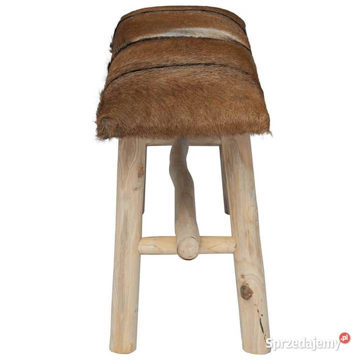 vidaXL Ławka prawdziwa skóra drewno tekowe Warszawa