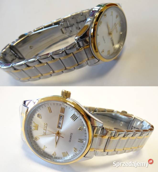 Klasyczny zegarek męski Olevs 40mm srebrno złoty Męskie Gorzów Wielkopolski