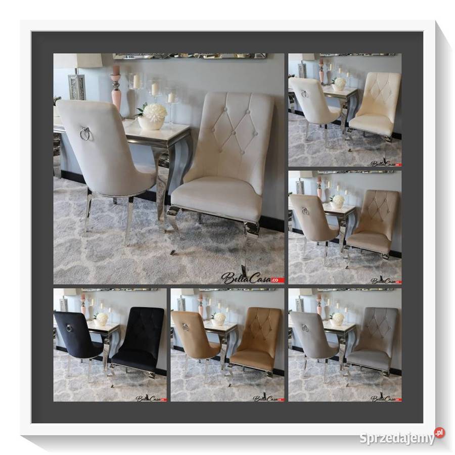 Krzesło glamour Antonio z kołatką pikowane Dom i Ogród mazowieckie Warszawa