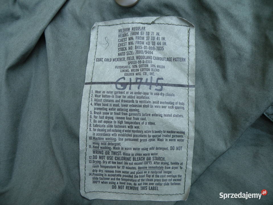 Kurtka m65 woodland medium regular 99r dolnośląskie