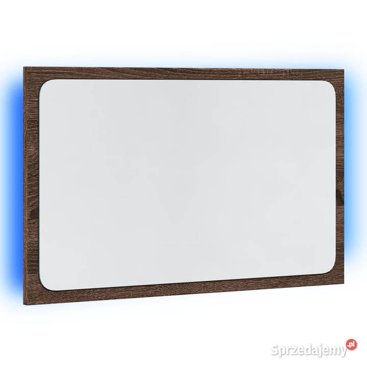 Lustro łazienkowe z LED brązowy dąb 60x85x38 Warszawa