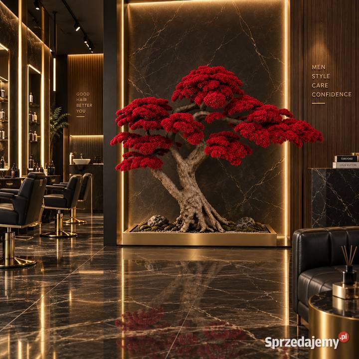 Czerwone sztuczne drzewko bonsai 150 200