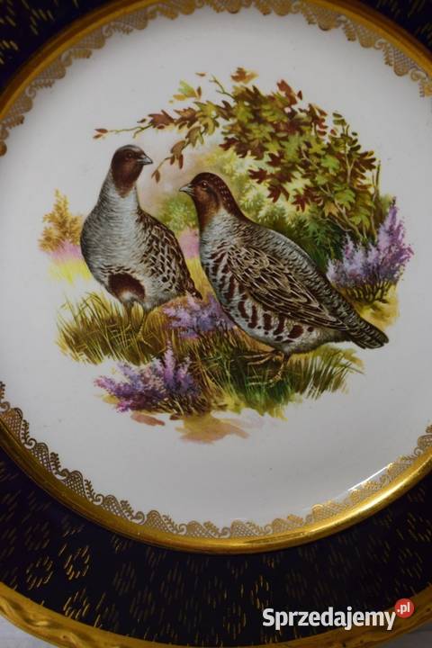 Brytyjski talerz ozdobny z serii ptactwa łownego Porcelana i szkło Chełmno sprzedam