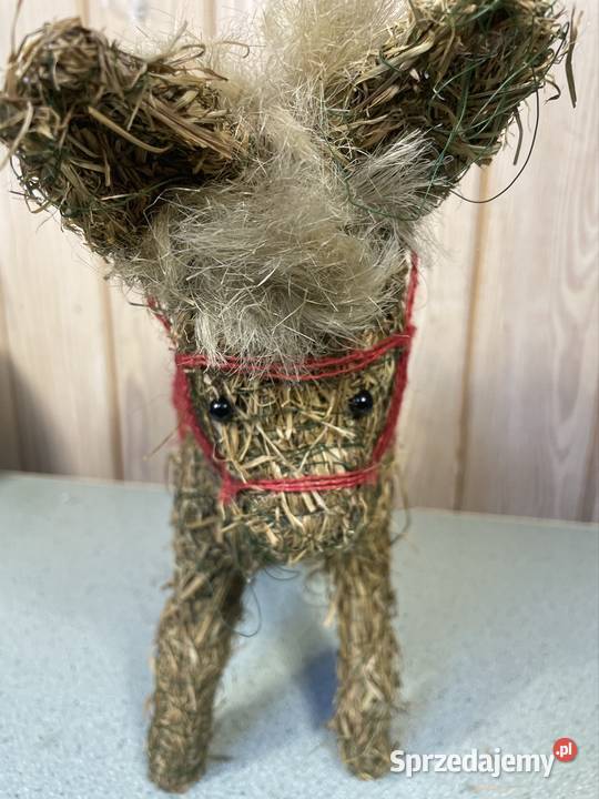 Słomiany konik ozdoba zabawka Vintage handmade Rękodzieło Rzeszów