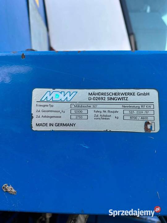 Kombajn zbożowy MDW 527 STS Paterek sprzedam