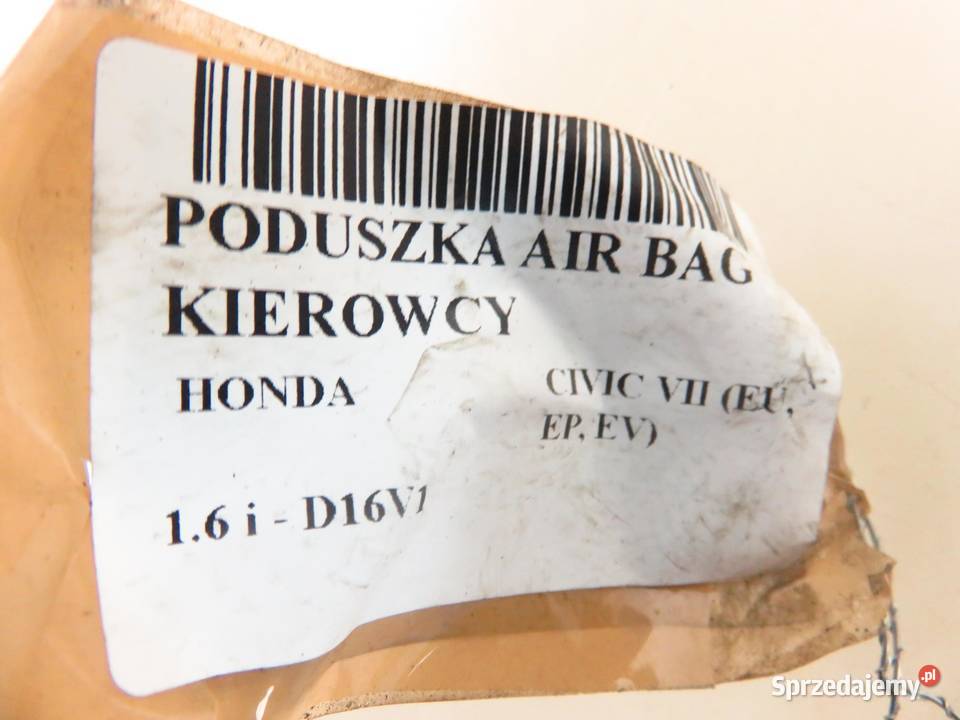 PODUSZKA KIEROWCY HONDA CIVIC VII SPORT osobowe małopolskie