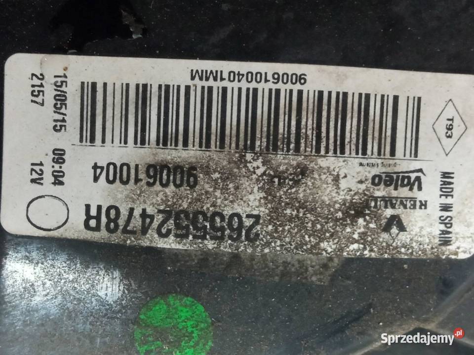 LAMPA TYŁ LEWA EU 265552478R Renault Kadjar I