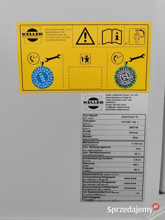 Odciąg dymu z haliwieża wentylacyjnaKELLER Produkcja Zdziechowice