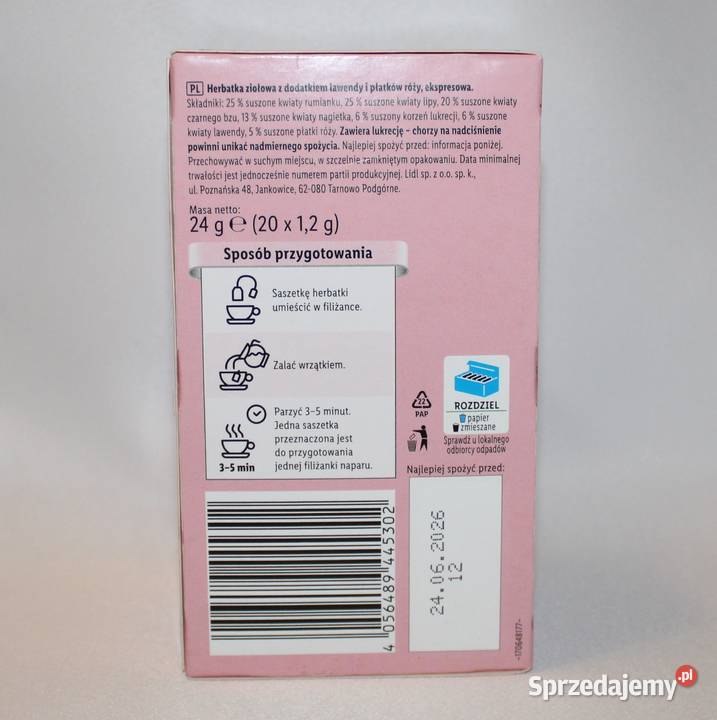 Herbata Lord Nelson Love róża lawenda i Peace