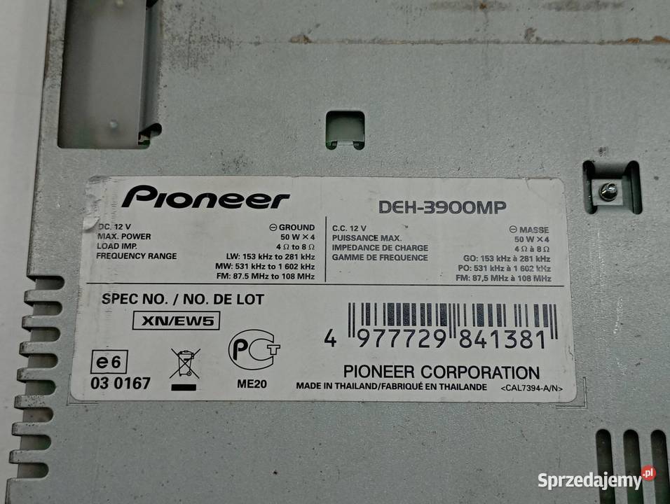 RADIO PIONEER DEH3900MP VW Volkswagen Lupo I