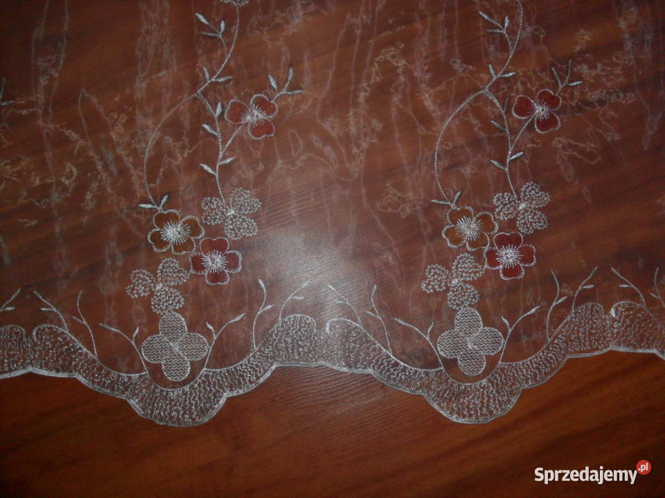 firan gotowa długa organtyna haft przezroczysty sprzedam