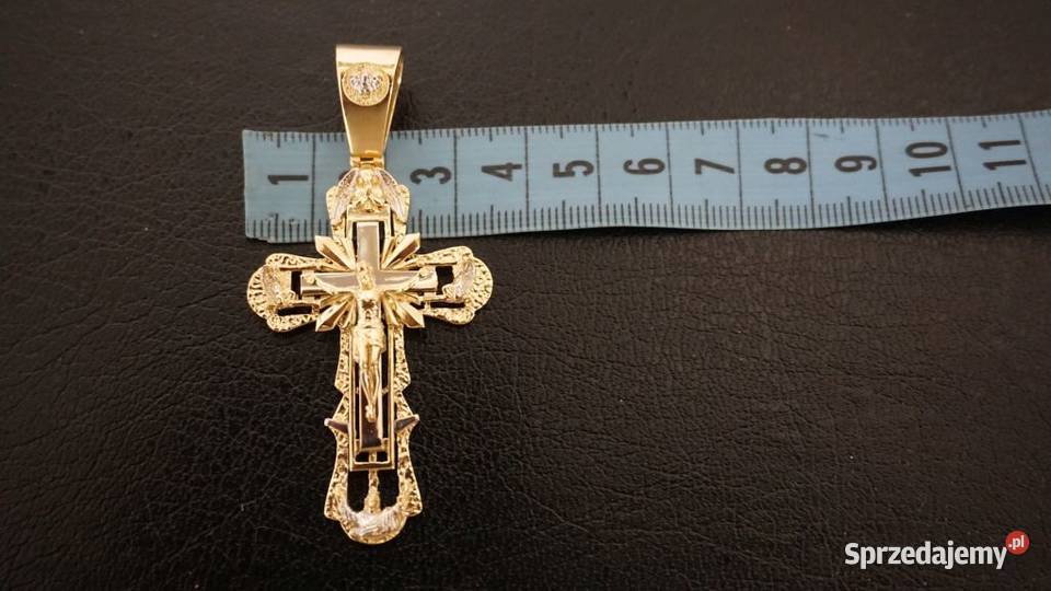 PIĘKNY ZŁOTY KRZYŻYK PRECYZYJNIE WYKONANY KRZYŻ