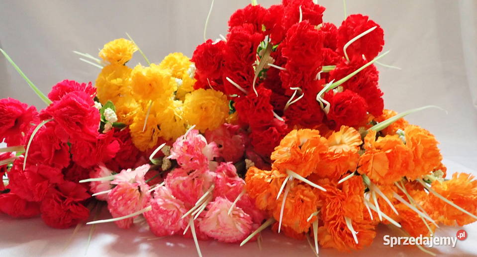 Goździk sztuczny gałązka 4 kwiaty 46 Kolory Siewierz sprzedam