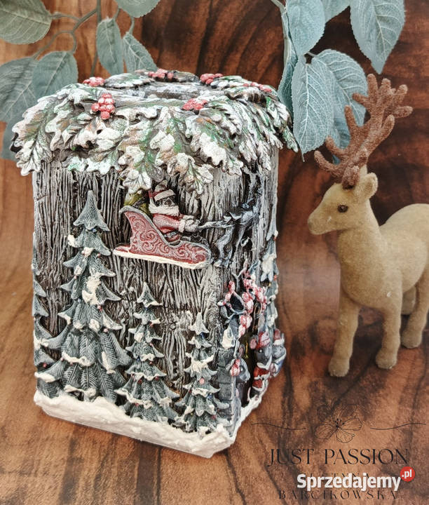 Domek z Drewna na Świeczkę Świąteczna Dekoracja Dom i Ogród warmińsko-mazurskie Ostróda