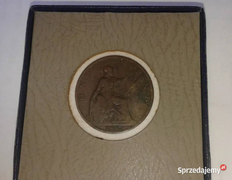 Moneta One Penny pens 1897 Anglia śląskie Częstochowa